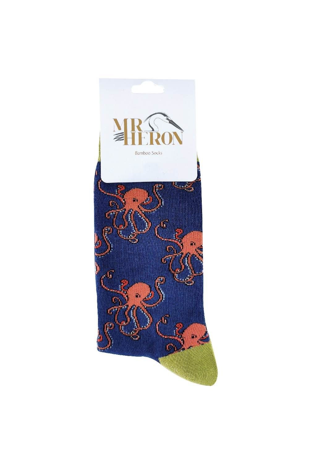 Mr Heron Mr Heron Men's Animal Patterned Soft Breathable Bamboo Novelty Socks in Dark Navy - 2