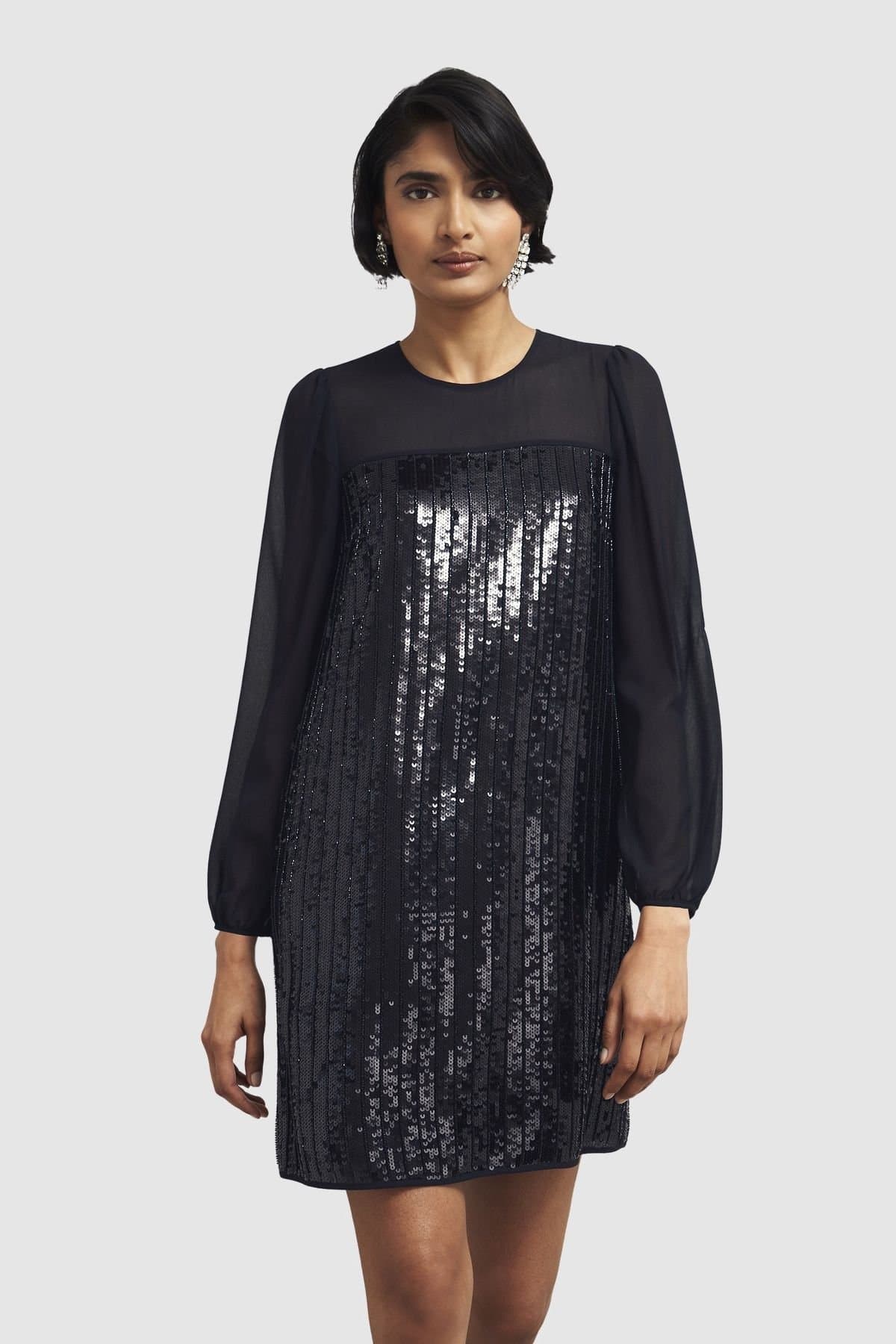 Hobbs London Hobbs London Women's Zariah Sequin Dress in Jet Black