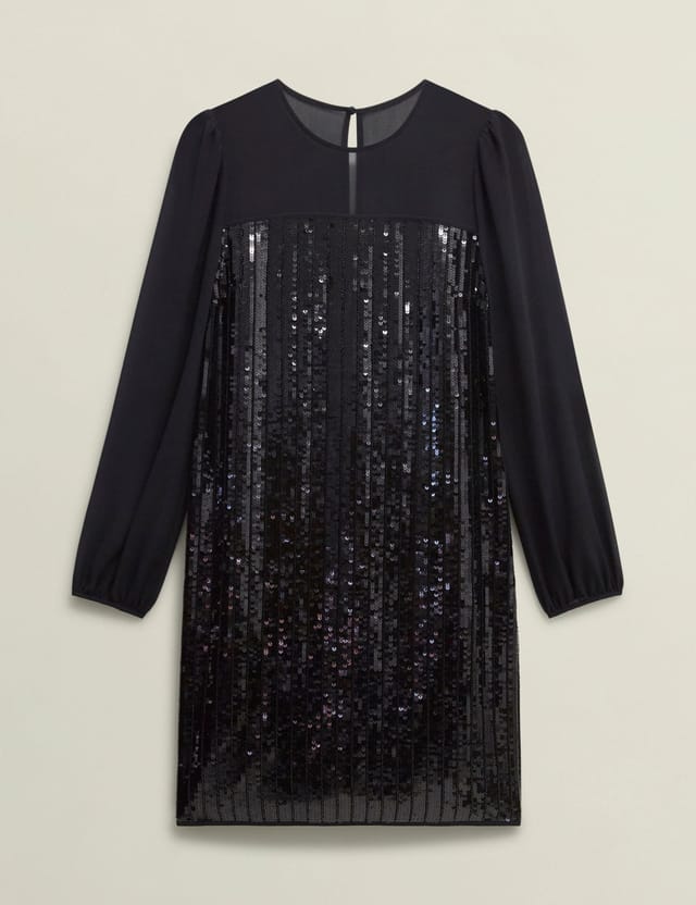 Hobbs London Hobbs London Women's Zariah Sequin Dress in Jet Black - 2
