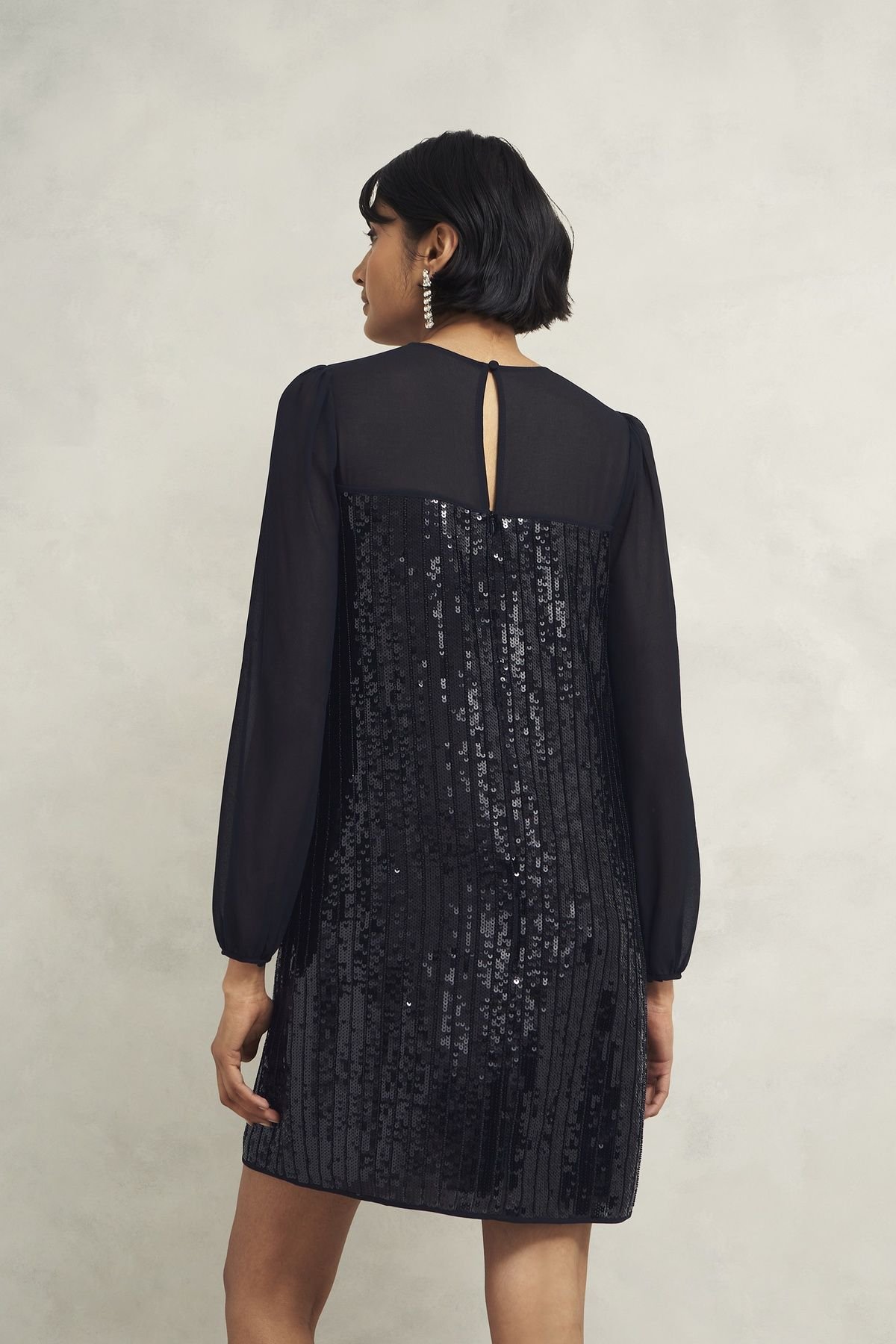 Hobbs London Hobbs London Women's Zariah Sequin Dress in Jet Black - 4