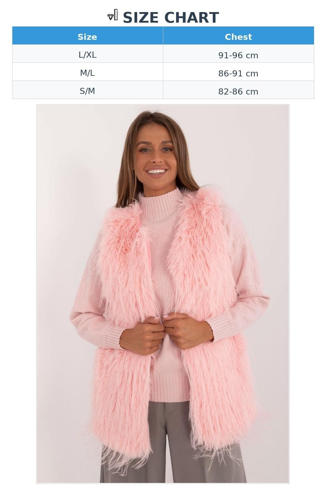 Love Lace Love Lace Women's Casual Hoodless Insulated Faux Fur Vest Style 200337 in Pink - 4