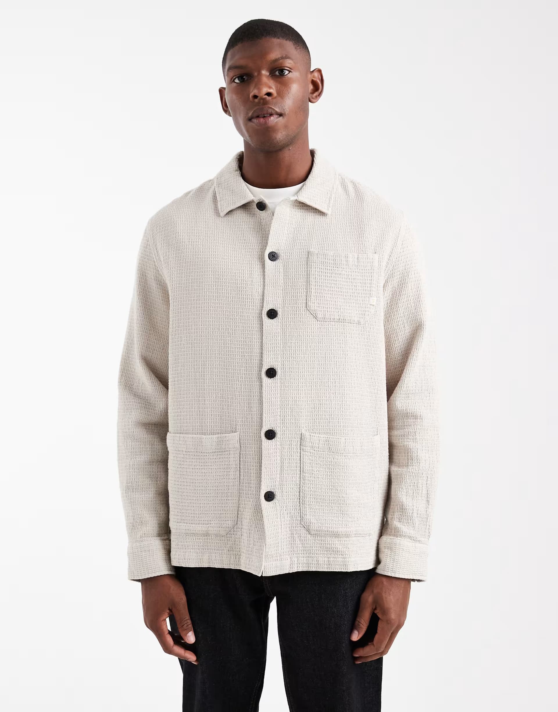 ASOS Farah castlefield longsleeve shirt in cream