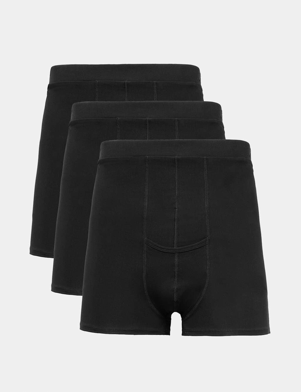 Marks & Spencer M&S 3 Pack Cotton Rich Stoma Trunks with Keyhole Black