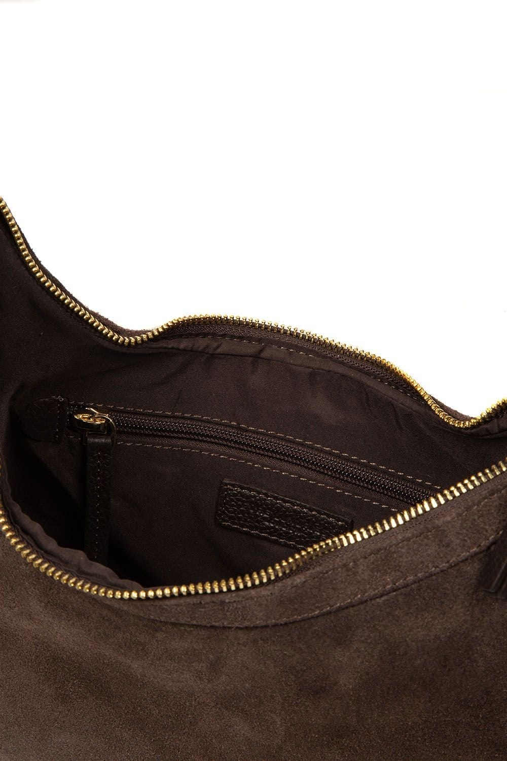 Pure Luxuries London Pure Luxuries London Women's 'Felicity' Suede Shoulder Bag in Dark Brown - 4