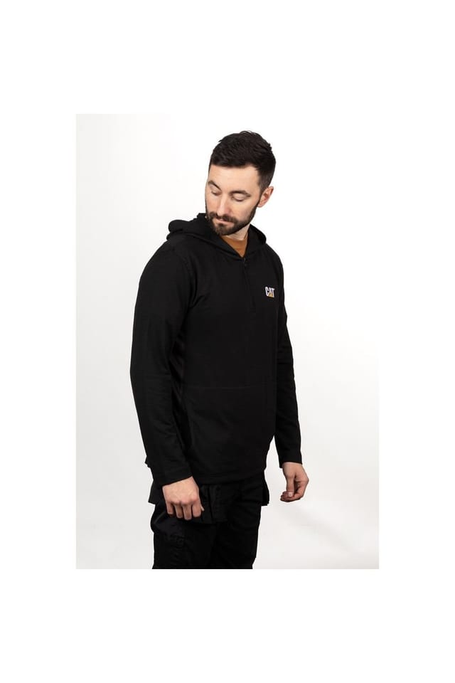Caterpillar Caterpillar Men's Coolmax Quarter Zip Hoodie in Black - 3