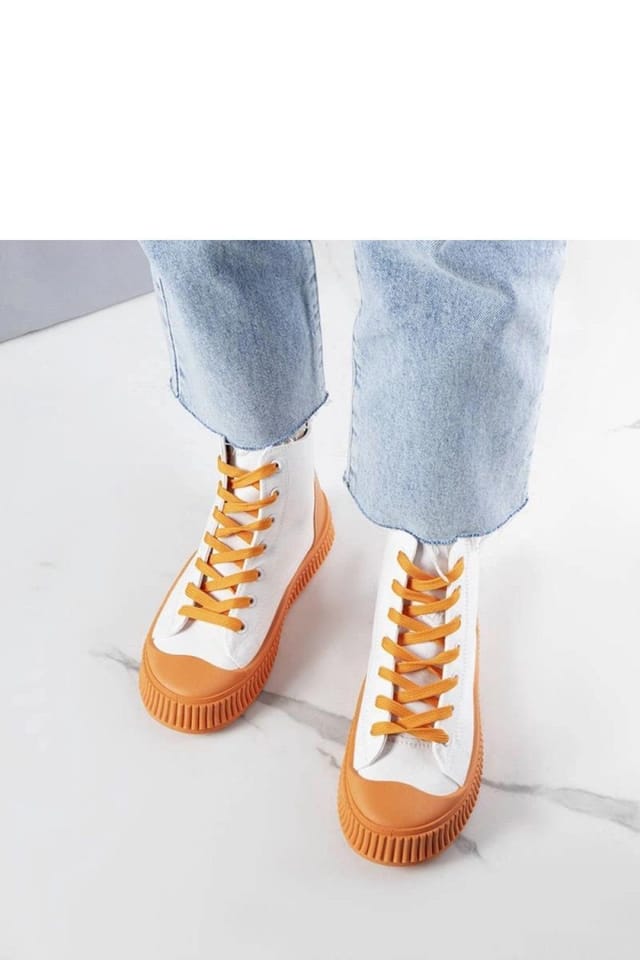 Love Lace Love Lace Women's Terri Platform Sneakers Lace Up Fabric Sole for Autumn Winter in White - 2
