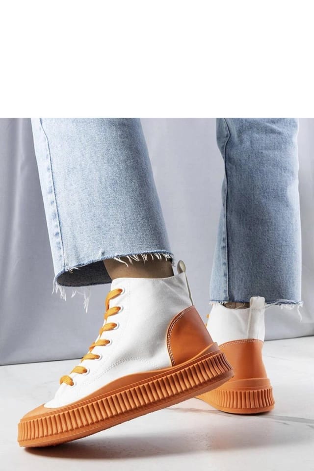 Love Lace Love Lace Women's Terri Platform Sneakers Lace Up Fabric Sole for Autumn Winter in White - 3