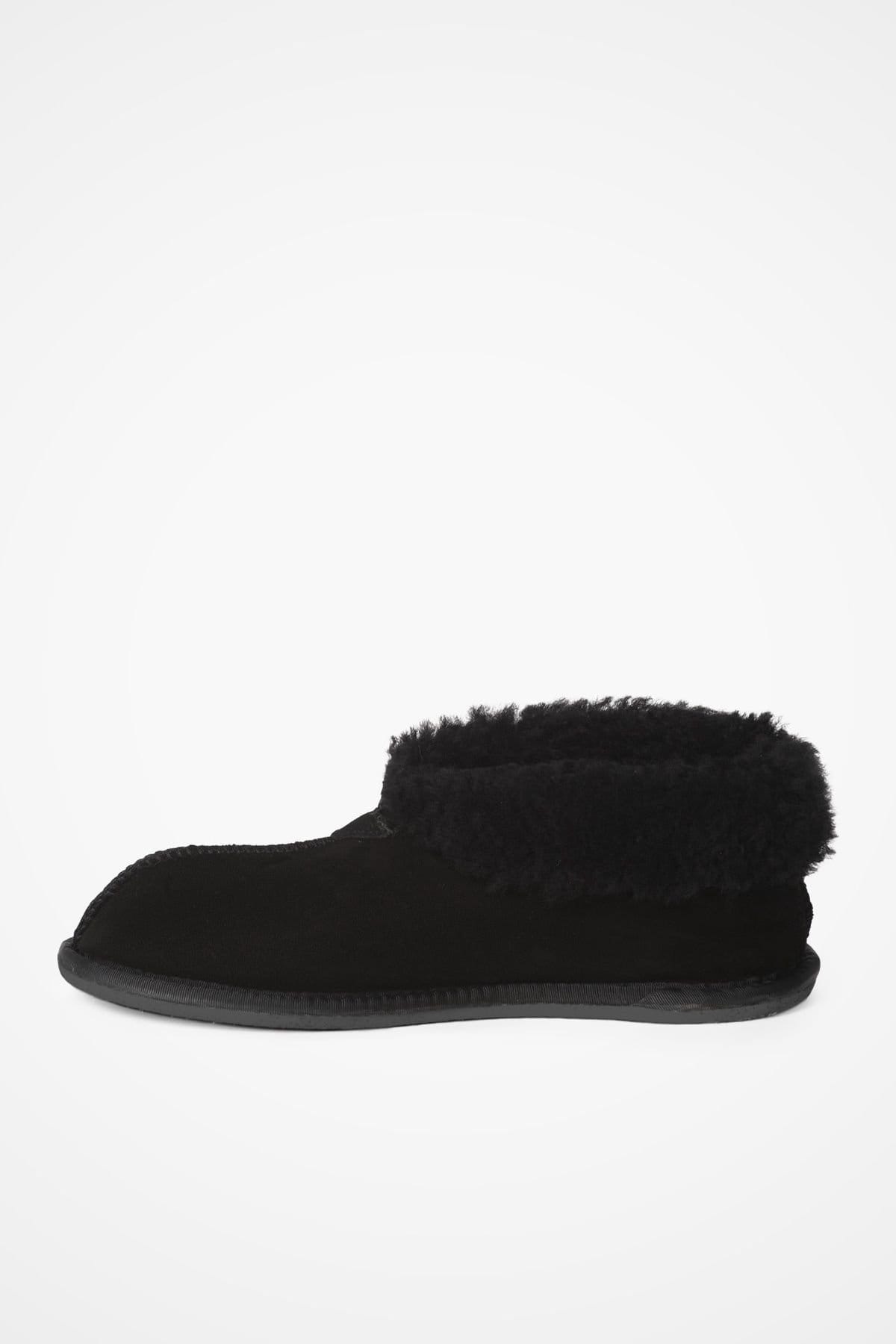 Celtic & Co Celtic & Co Men's British Shearling Bootee Slippers in Jet Black - 4