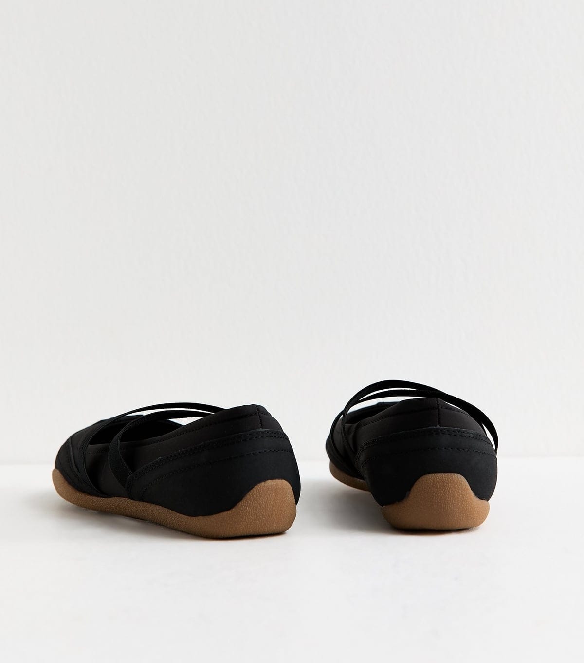 New Look Women's Black Faux Leather Sports Ballet Flats Vegan New Look - 4