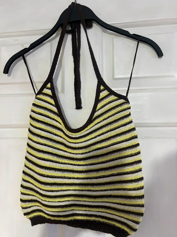 Bershka Knitted halter neck top