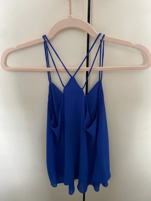 New Look Royal blue cross back cami top