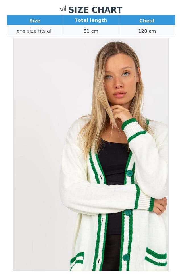 Love Lace Love Lace Women's Contrast Trim Button Cardigan with Side Pockets in White - 3