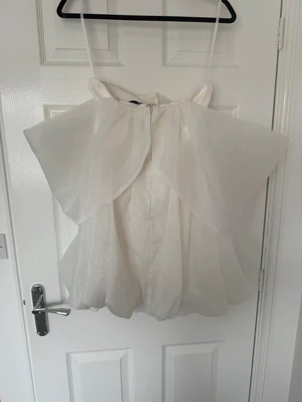 ASOS White Tulle Off-Shoulder Dress