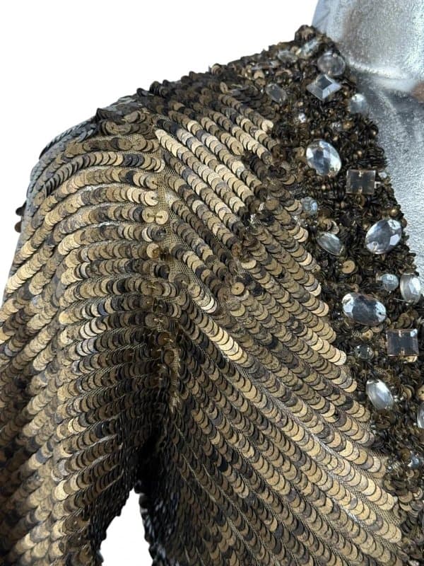 Topshop Top Shop Sequin Cardigan Size 8 Womens Bronze Short Open Top NEW EU36 RRP £44