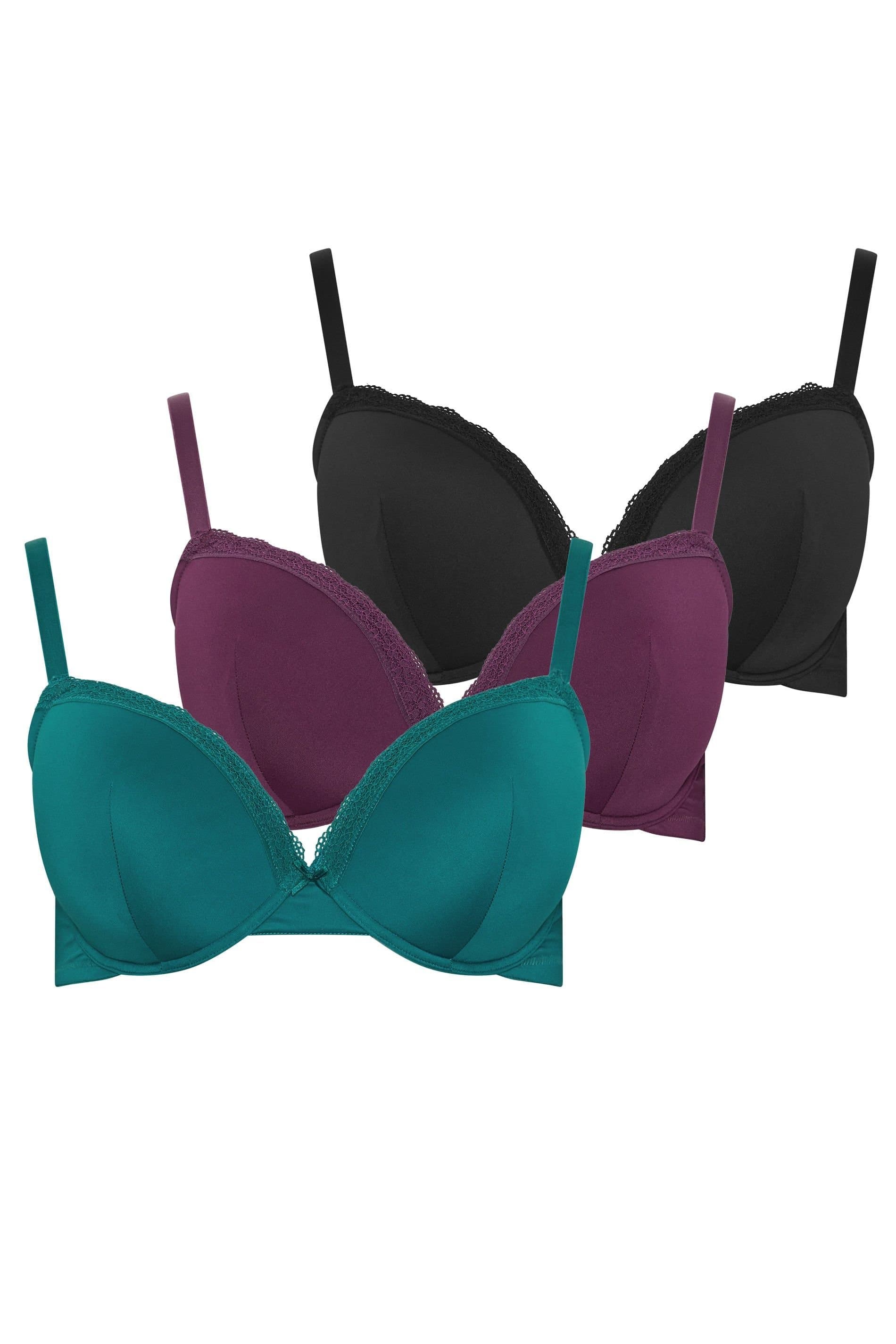 Yours Yours Women's 3 Pack Padded T-Shirt Bras