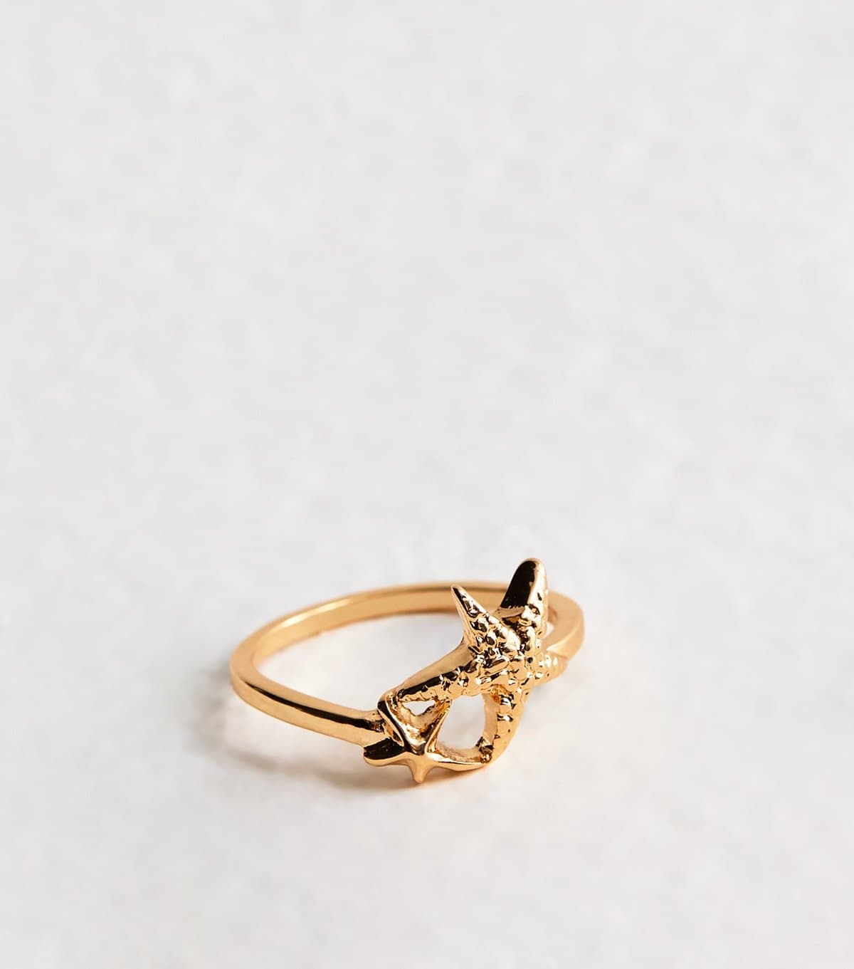 New Look Gold Tone Textured Starfish Wrap Ring New Look
