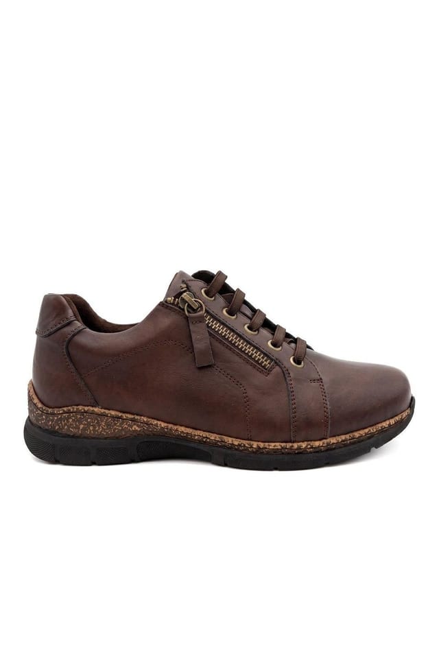 Easyfit Easyfit Women's Extra Wide Zip & Lace Trainers in Brown - 2