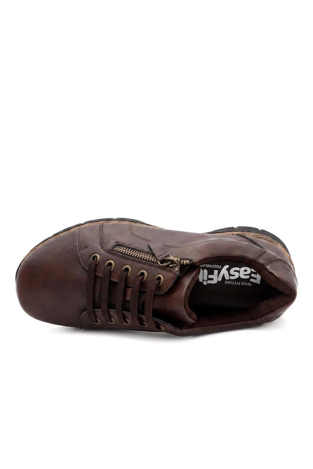Easyfit Easyfit Women's Extra Wide Zip & Lace Trainers in Brown - 4