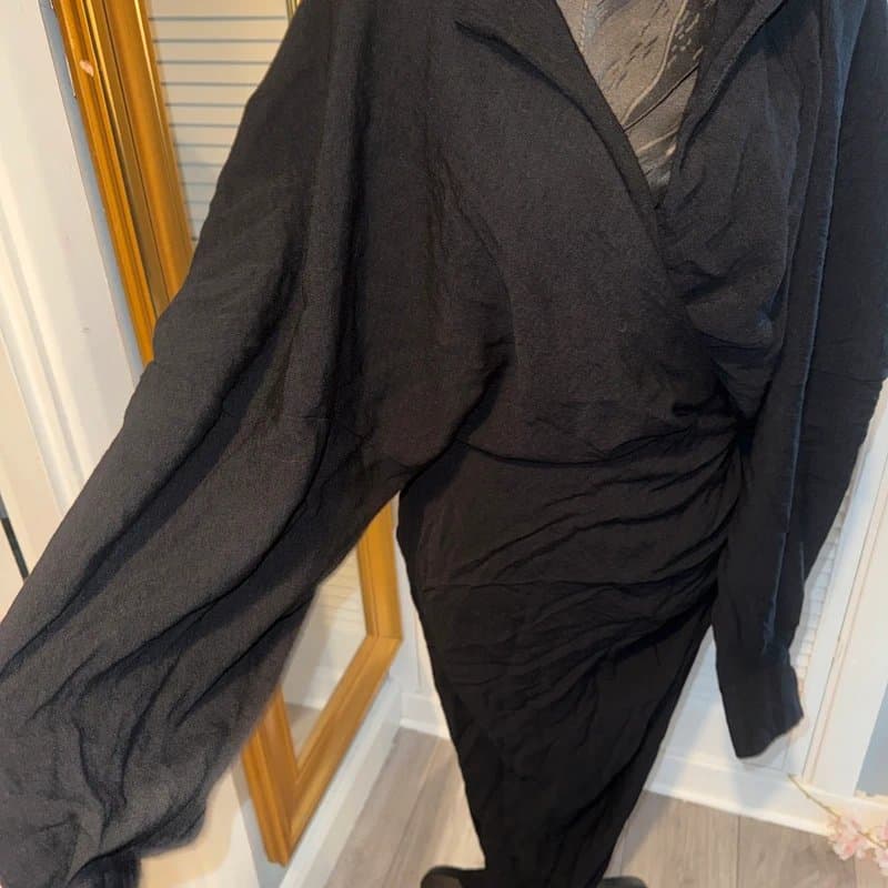 ASOS Black Viscose And Nylon Long Backless Dress Size 10 ASOS Deluxe