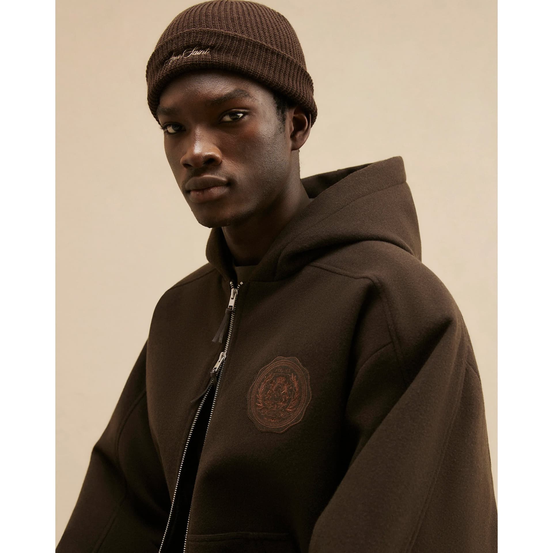 River Island Mens River Island Brown Ame Saint Docker Beanie