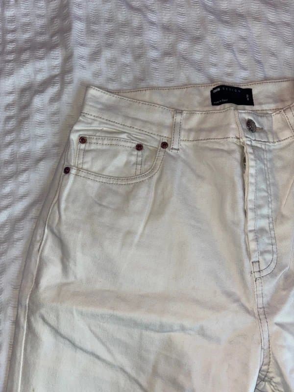 ASOS Asos Design off white jeans with contrast stitch