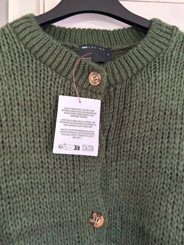 ASOS Design NWT Asos design forest green lose knit crew neck cardigan large