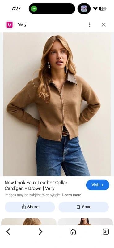 New Look New look | Faux leather collar cardigan | M