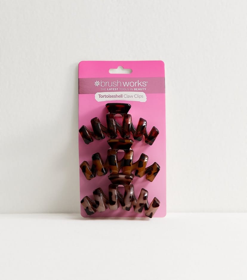 Brushworks Brown Tortoise Shell Claw Clips Brushworks New Look - 1
