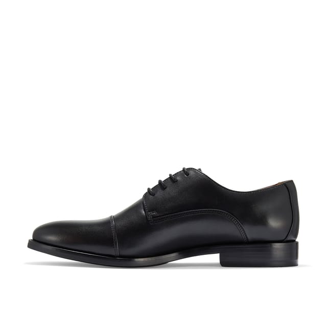 Clarks Clarks Men's Banstead Cap Black Leather Derby Shoes, Lace Up - 2