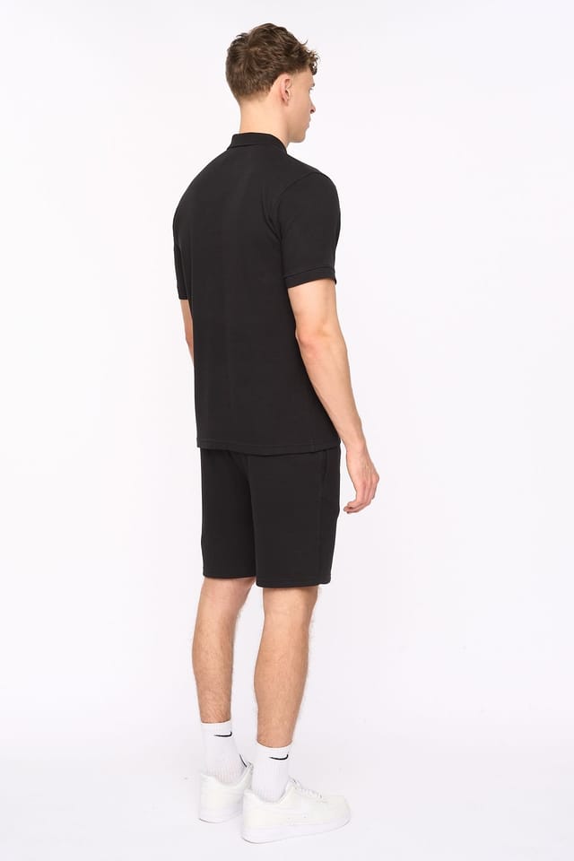 Duck&Cover Duck&Cover Men's Sherborn Smart Zip Polo with Sleeve Panels in Black - 2