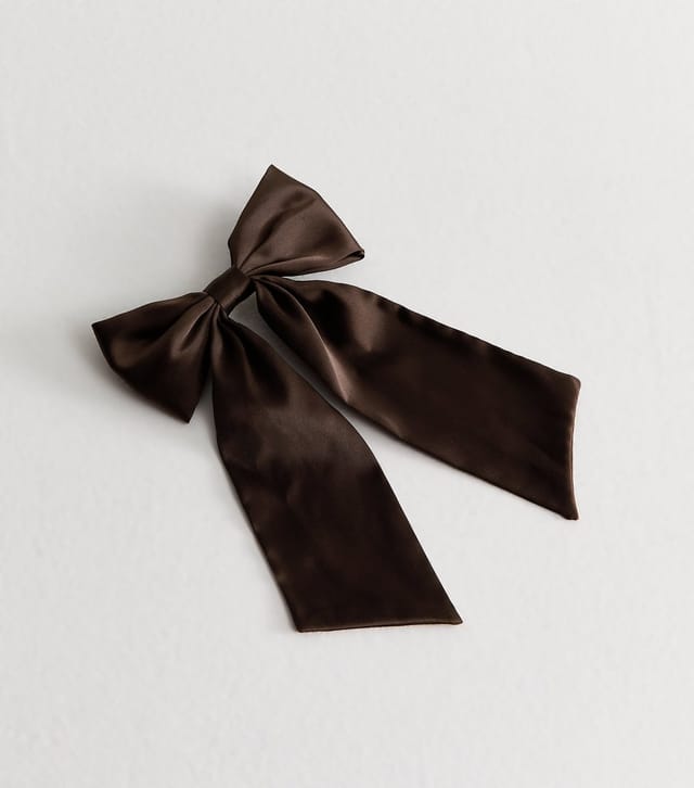 New Look Brown Satin Bow Hair Slide New Look - 2