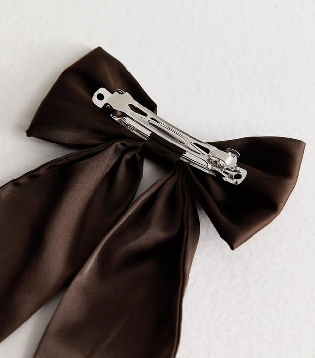 New Look Brown Satin Bow Hair Slide New Look - 3