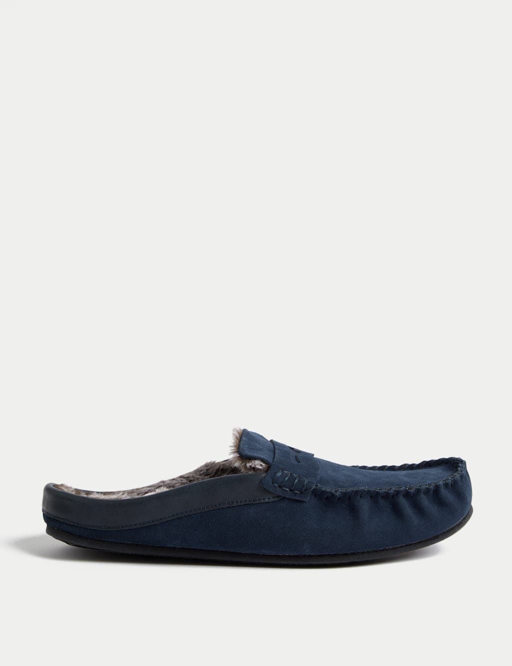 Marks & Spencer M&S Suede Mule Moccasins Navy
