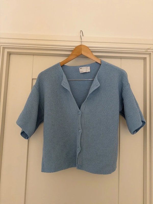 ASOS ASOS blue knit crop top/cardigan - 1