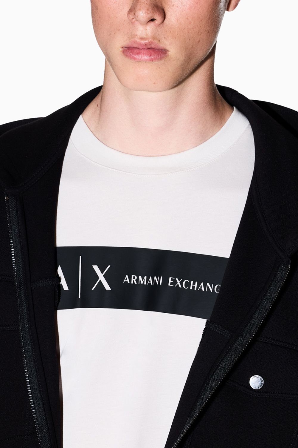 Armani Exchange Armani Exchange Men's Front Box Logo T-Shirt Stone - 2