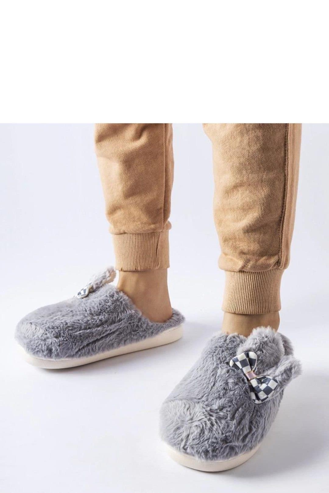 Love Lace Love Lace Women's Slip On Rubber Sole Non Slip Warm Slippers Round Toe Home in Grey