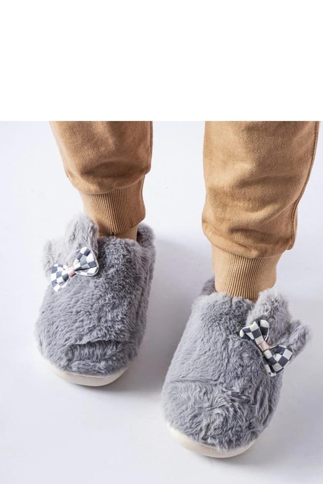 Love Lace Love Lace Women's Slip On Rubber Sole Non Slip Warm Slippers Round Toe Home in Grey - 2
