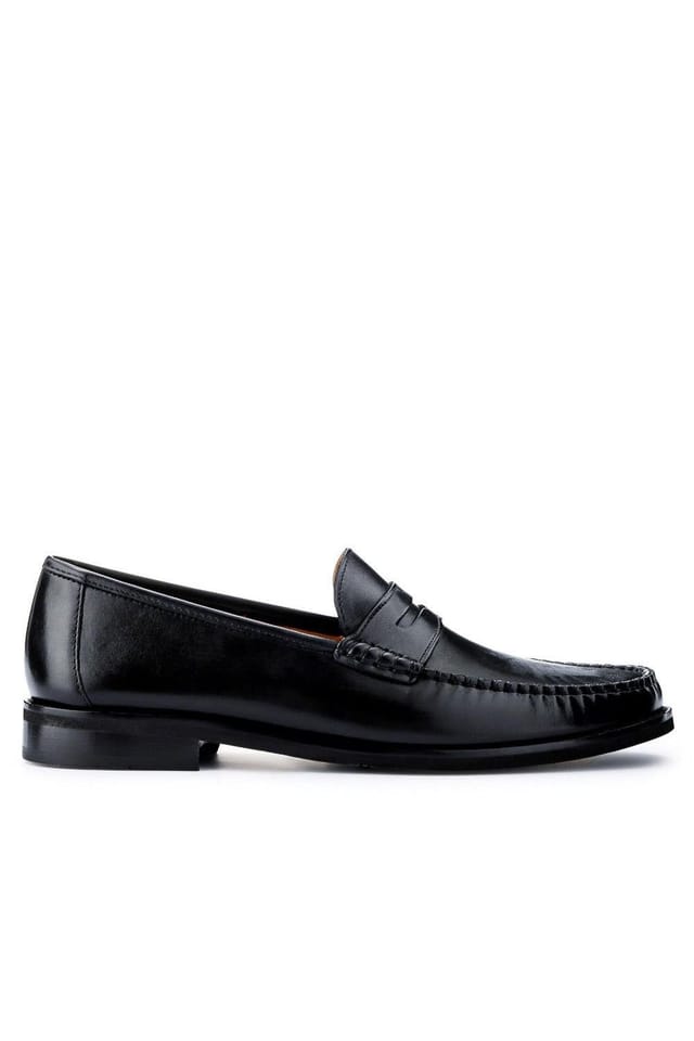 Jones Bootmaker Jones Bootmaker Men's Quennell Leather Penny Loafers in Black - 2