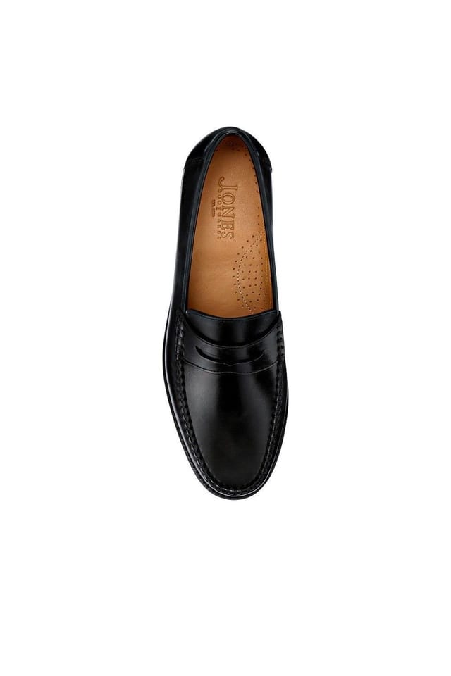 Jones Bootmaker Jones Bootmaker Men's Quennell Leather Penny Loafers in Black - 3