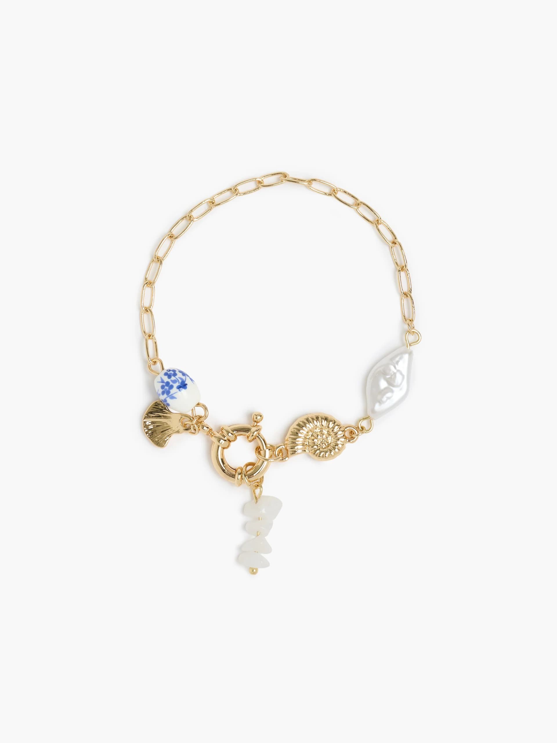 French Connection Mixed Charm Bracelet Gold Multi