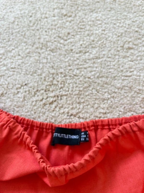 PrettyLittleThing Orange Off-Shoulder Dress