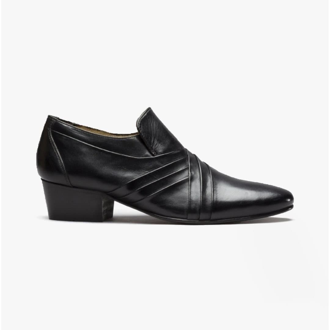Club Cubano Club Cubano Men's Black Cuban Heel Leather Shoes