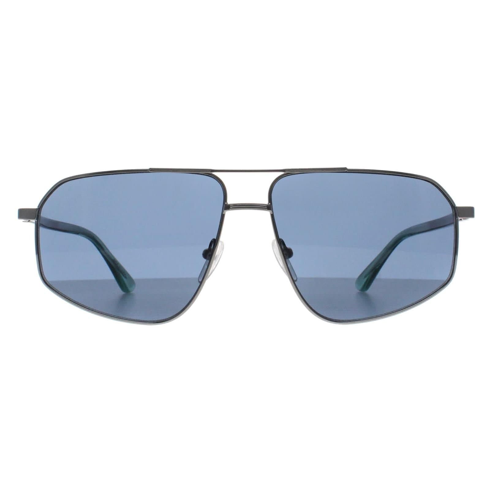 Calvin Klein CALVIN KLEIN Men's Aviator Light Gunmetal Blue CK23126S in Grey