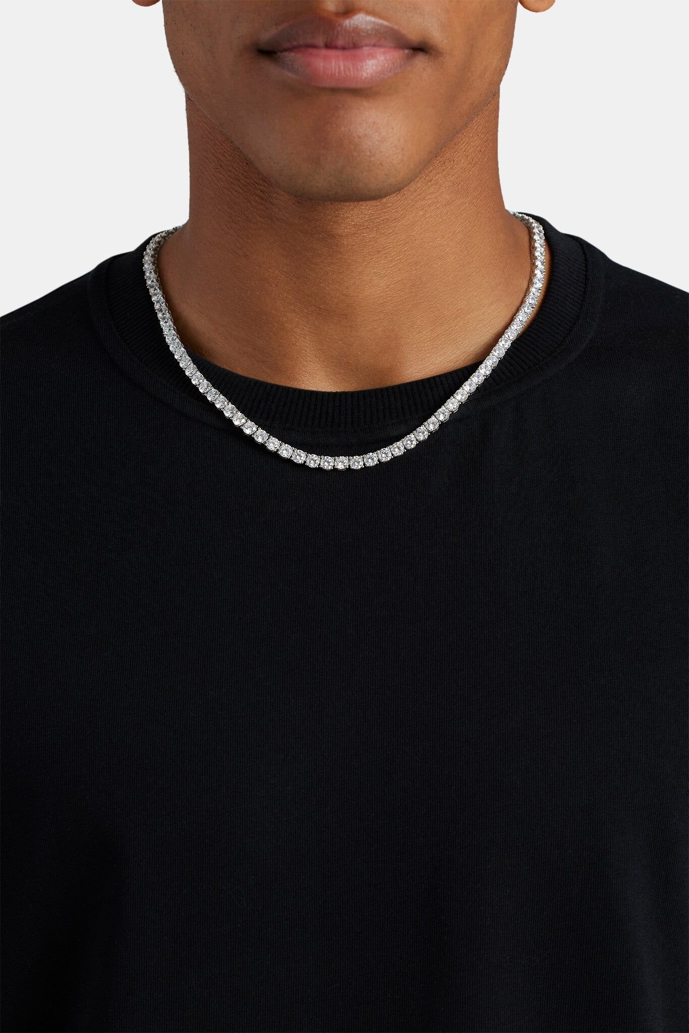 Cernucci Cernucci Men's 5mm Tennis Chain in Metallic Silver - 3