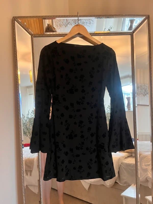 ASOS Design ASOS Design Black flared sleeved dress, Size 8