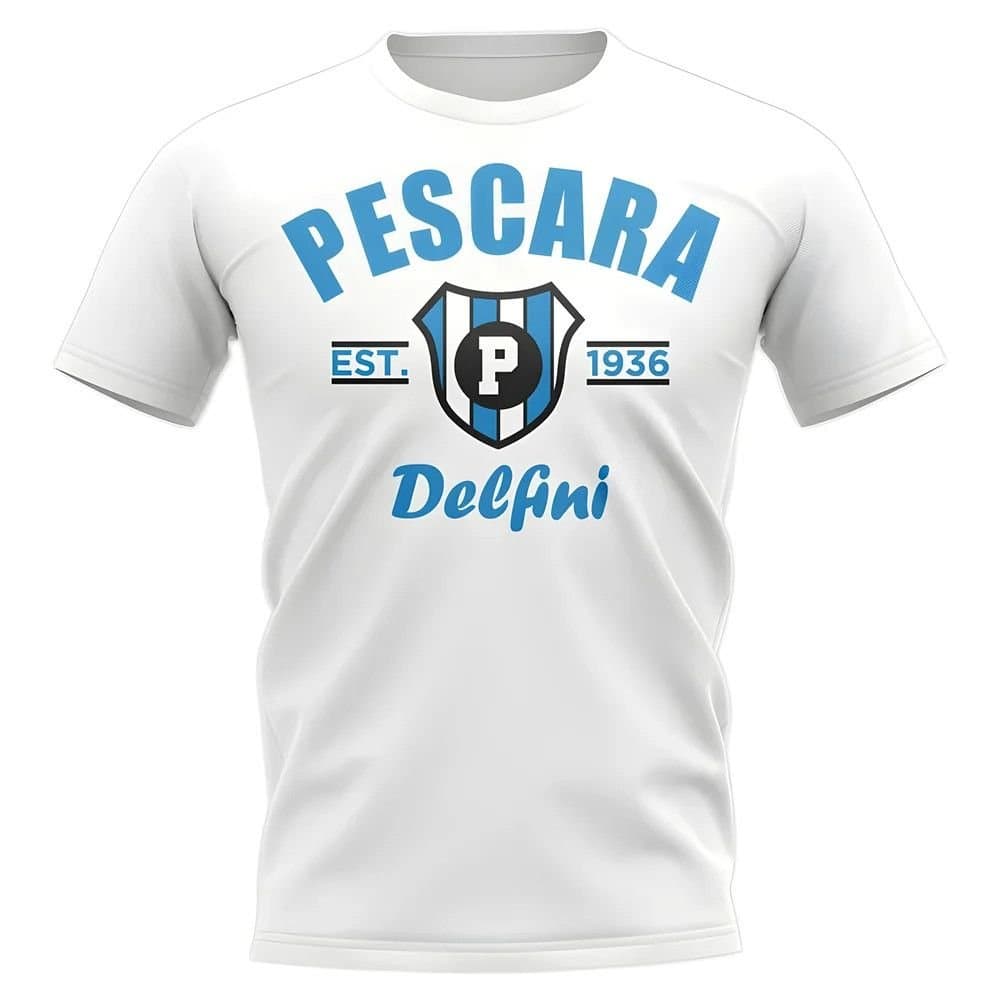 Pescara Pescara Men's Personalised Established Football T-Shirt in White