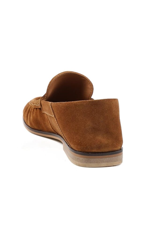 Jones Bootmaker Jones Bootmaker Women's Petunia Leather Flared Heel Penny Loafers in Brown - 3