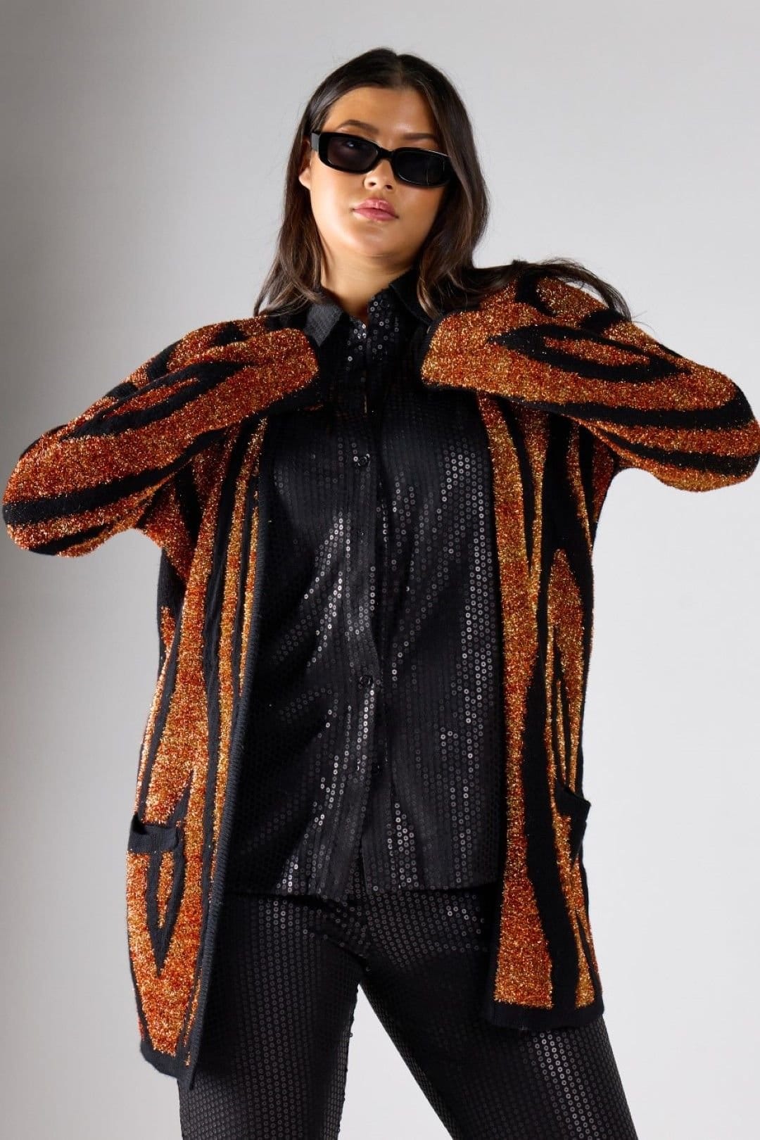 Shnoo Shnoo Women's Print Long Cardigan - 4