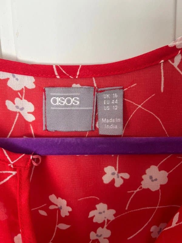 ASOS ASOS red midi dress size 16