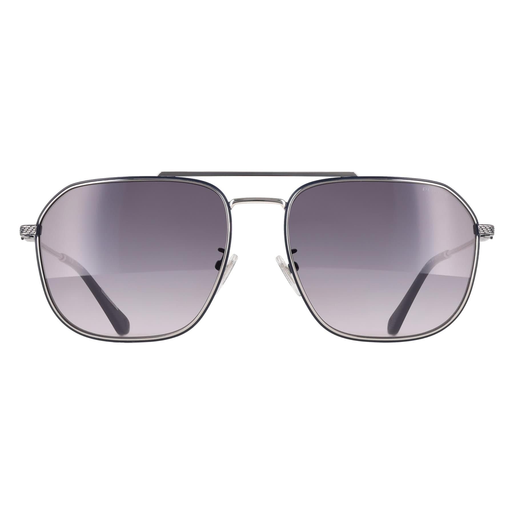 Police Police Men's Aviator Shiny Palladium Smoke Gradient SPLF64 Octane 1 in Silver